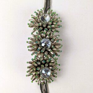 Vera Wang Silver/Green Large Sparkle Bracelet